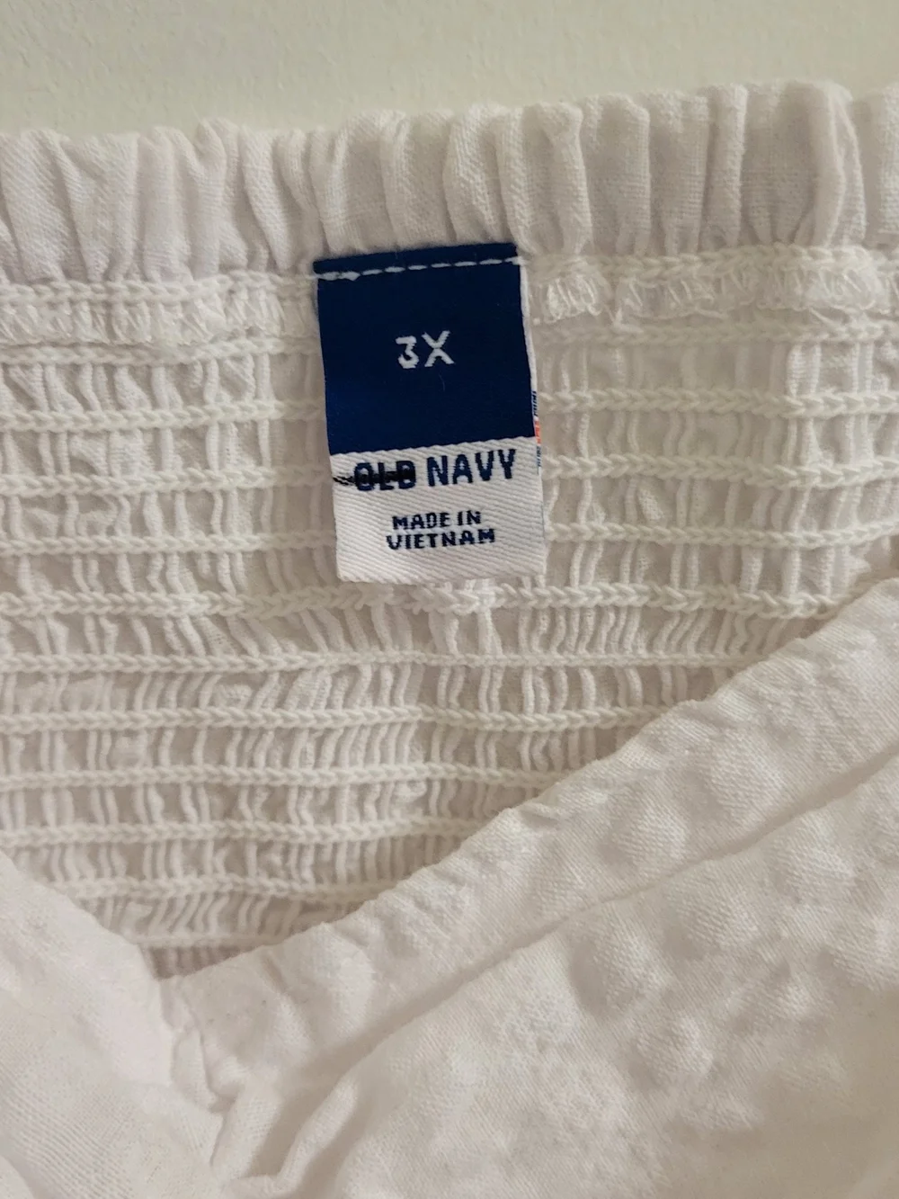 Old Navy White Textured Puff-Sleeve Peplum Blouse 3xl